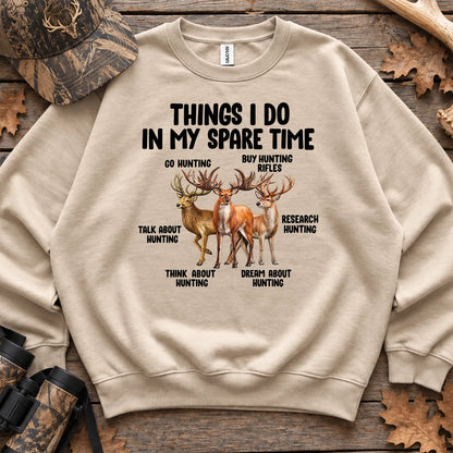 Things I Do Hunting Humor Sweatshirt in Sand