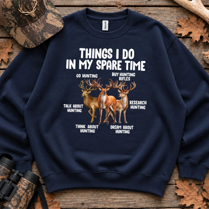 Things I Do Hunting Humor Sweatshirt in Navy