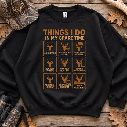 Things I Do in My Spare Time Deer Sweatshirt in Black