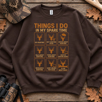 Things I Do in My Spare Time Deer Sweatshirt in Dark Chocolate