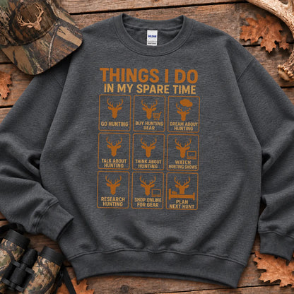 Things I Do in My Spare Time Deer Sweatshirt in Dark Heather