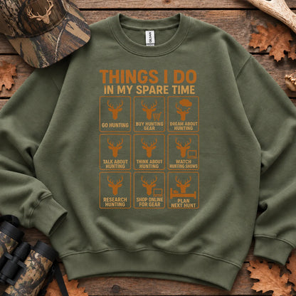 Things I Do in My Spare Time Deer Sweatshirt in Military Green