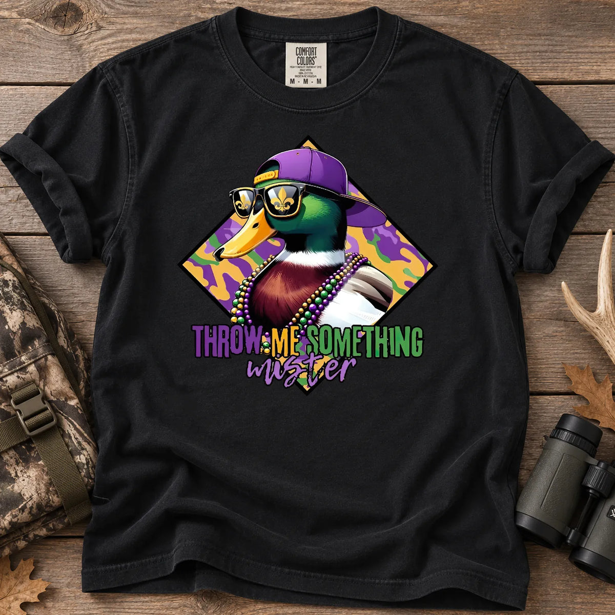 Throw Me Something Mister Mallard T-Shirt in Black