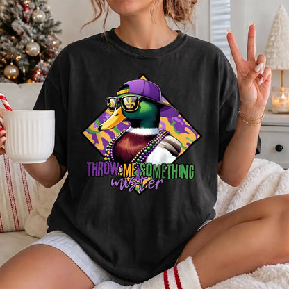 Throw Me Something Mister Mallard T-Shirt Women model in Black