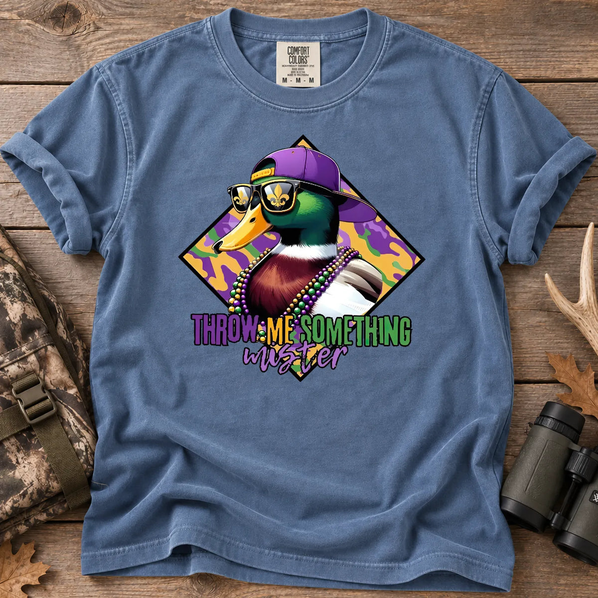 Throw Me Something Mister Mallard T-Shirt in Blue Jean
