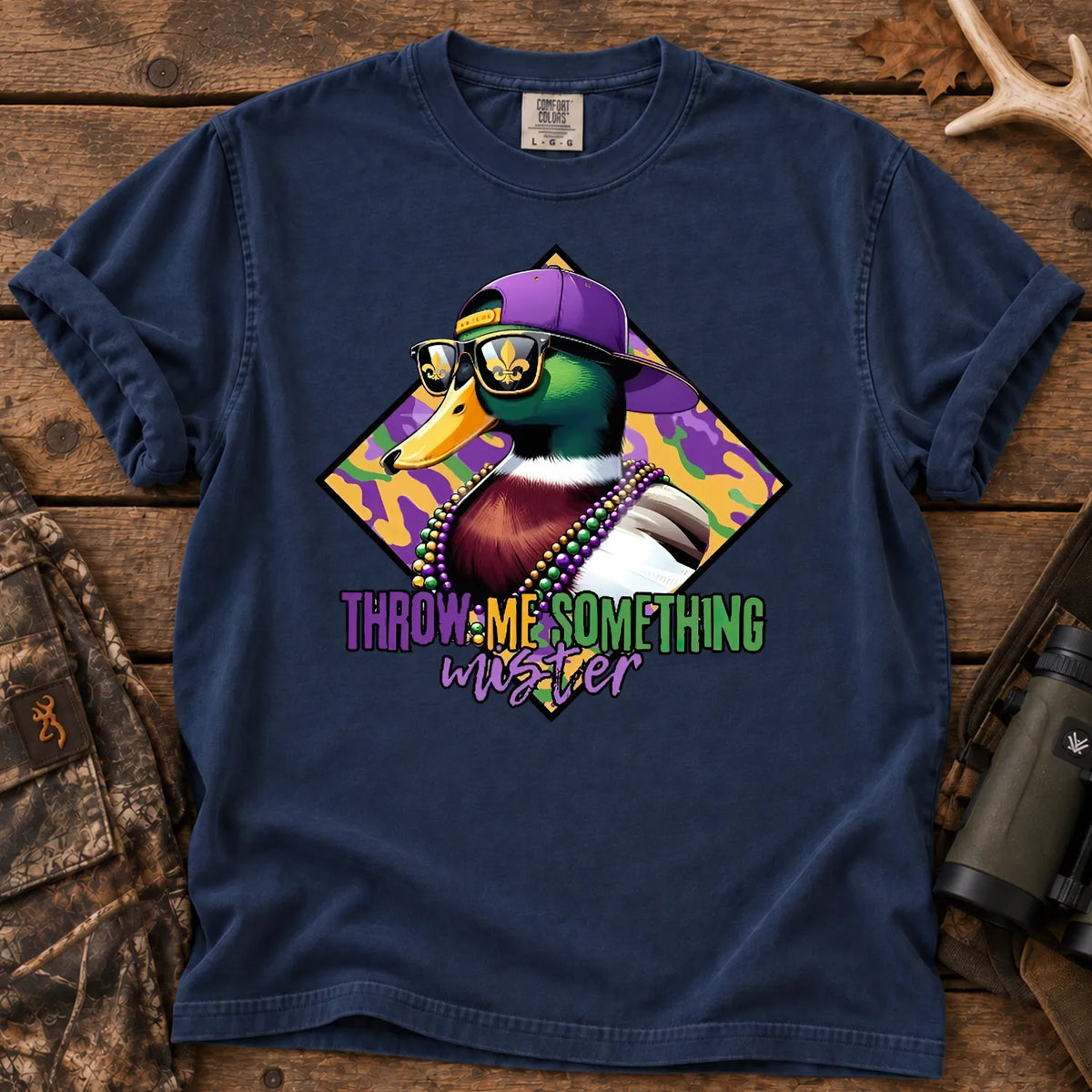 Throw Me Something Mister Mallard T-Shirt in True Navy