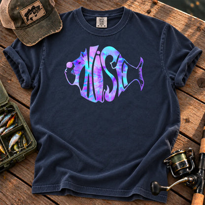 Tie Dye Fish T-Shirt in True Navy