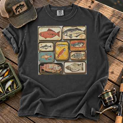 Tinned Fish Grid T-Shirt in Pepper
