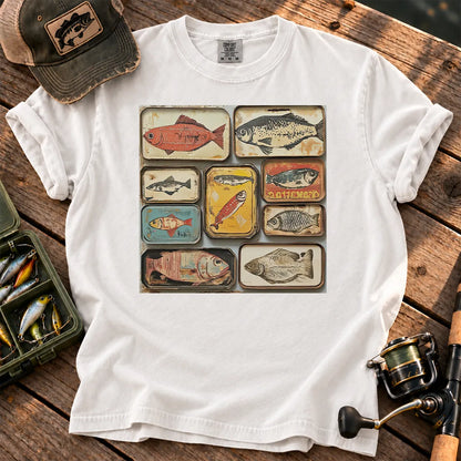 Tinned Fish Grid T-Shirt in White