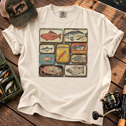 Tinned Fish Grid T-Shirt in Ivory