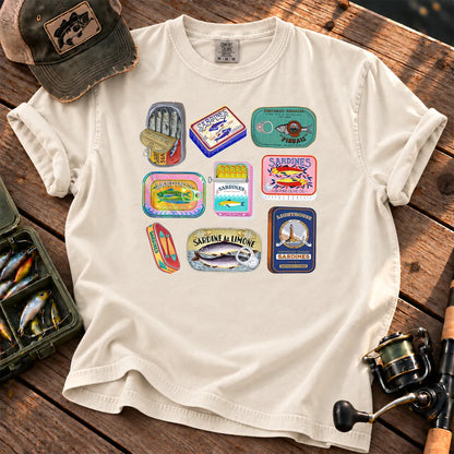 Tinned Fish Labels T-Shirt in Ivory