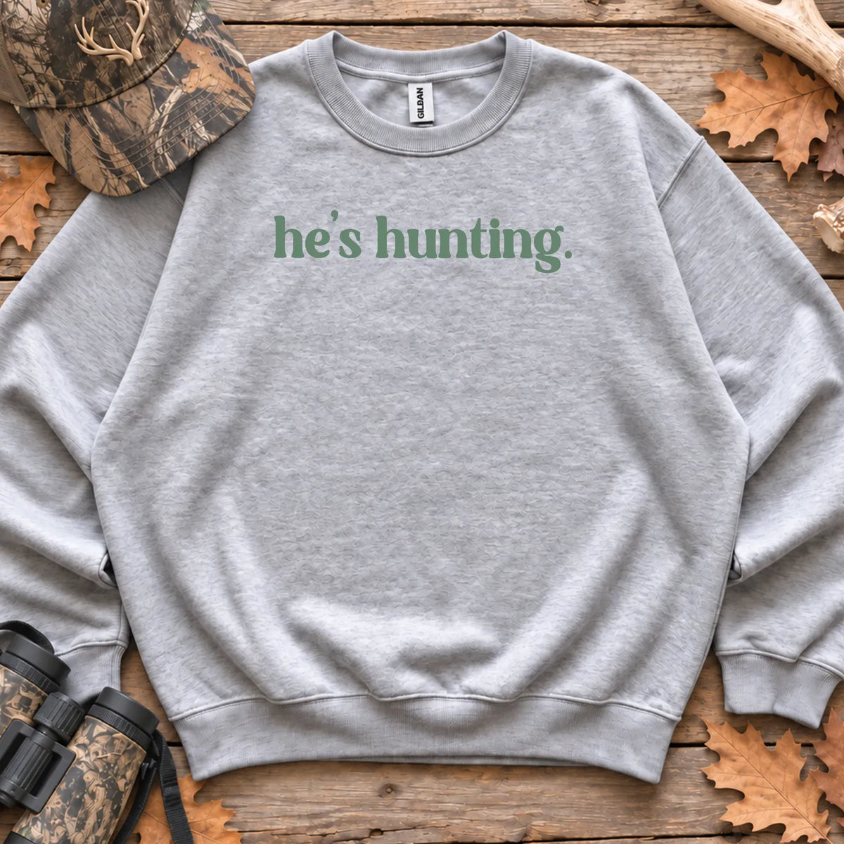 Tiny Hes Hunting Minimal Sweatshirt in Sport Grey
