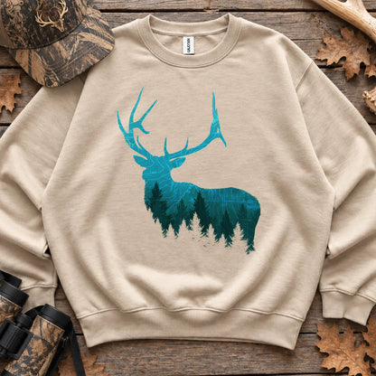 Topographic Bull Elk Sweatshirt in Sand