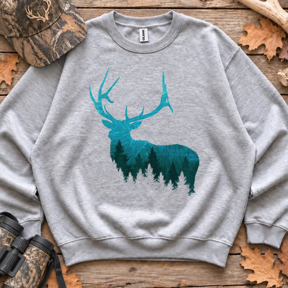 Topographic Bull Elk Sweatshirt in Sport Grey