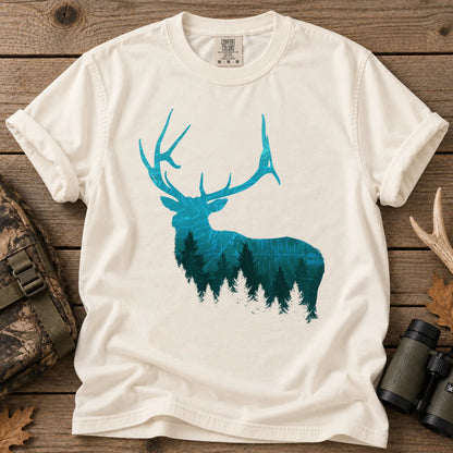 Topographic Bull Elk T-Shirt in Ivory