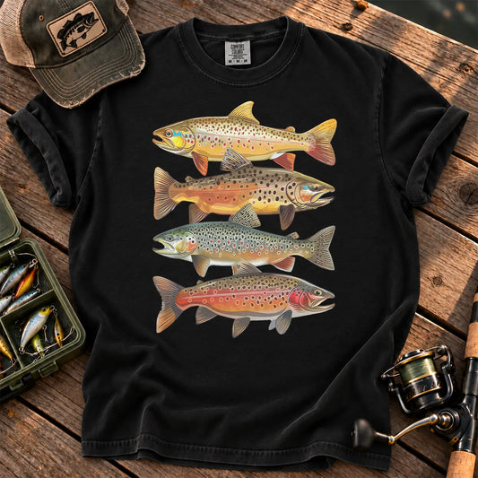 Trout Fishing Baby T-Shirt in Black