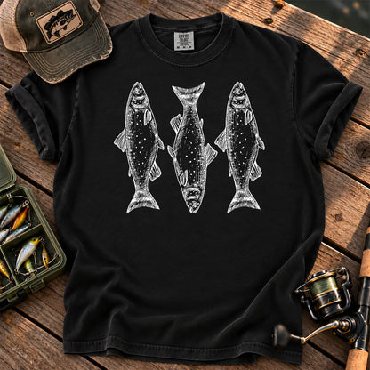 Trout Tattoo Trio T-Shirt in Black