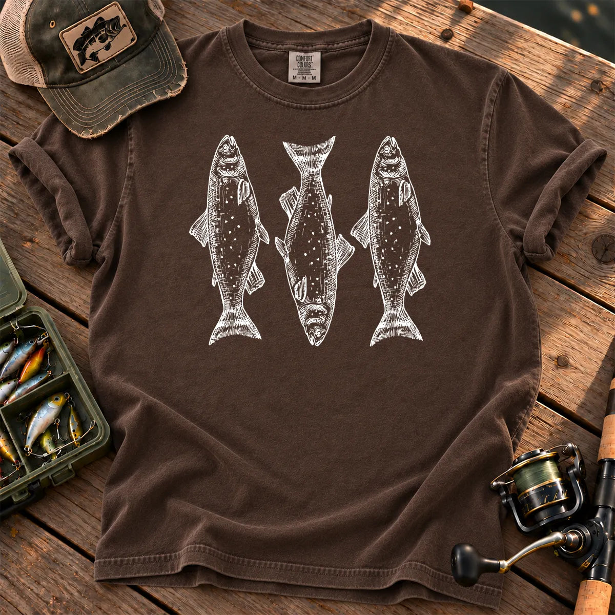 Trout Tattoo Trio T-Shirt in Espresso