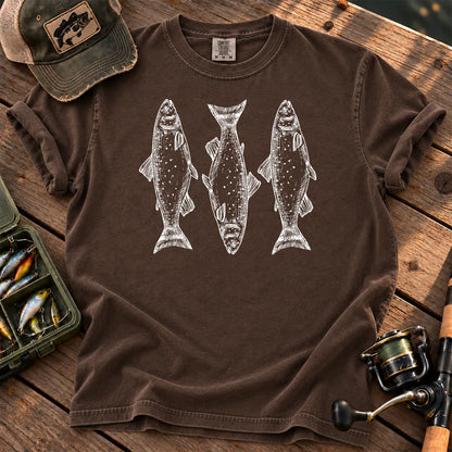 Trout Tattoo Trio T-Shirt in Espresso