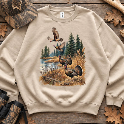 Turkey Fall Pond Sweatshirt in Sand