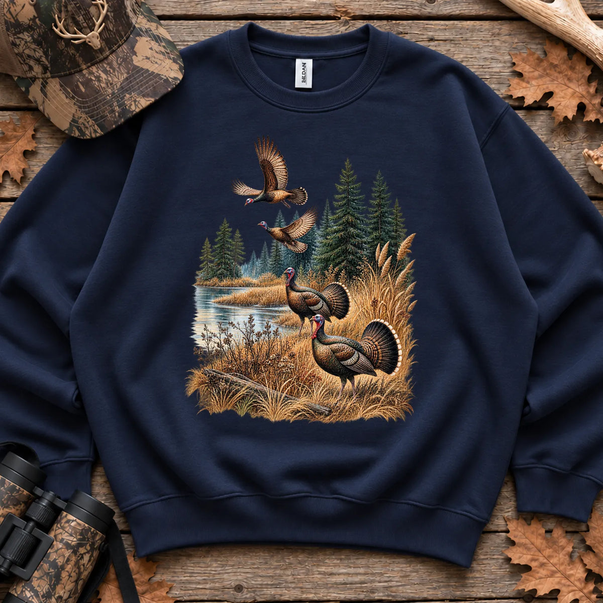 Turkey Fall Pond Sweatshirt in Navy