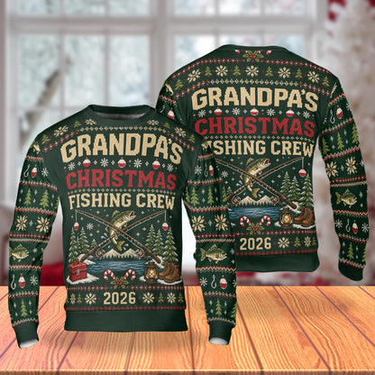 Front and back flats of the 2026 fishing crew sweater