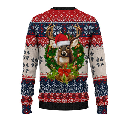 Back flat of the same buck wreath sweater
