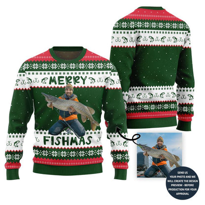 Green body of the orange-vest pike photo sweater
