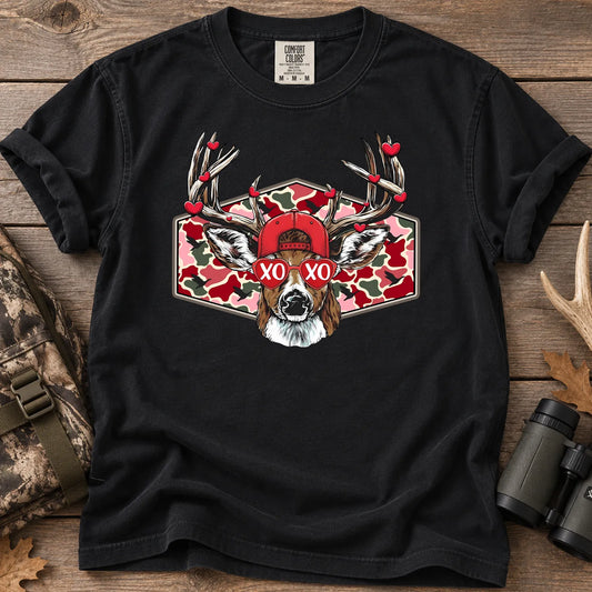 Valentine Buck Camo T-Shirt in Black