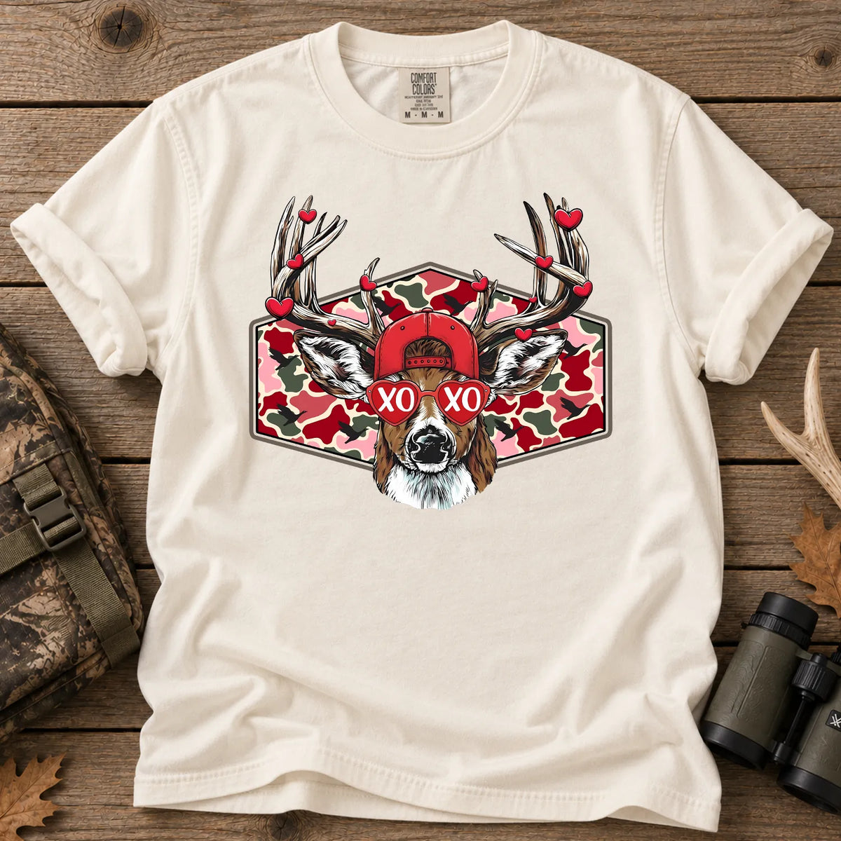 Valentine Buck Camo T-Shirt in Ivory