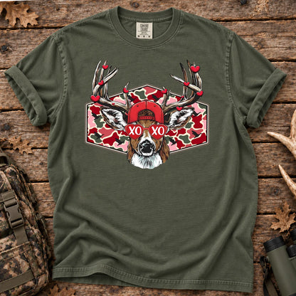 Valentine Buck Camo T-Shirt in Moss