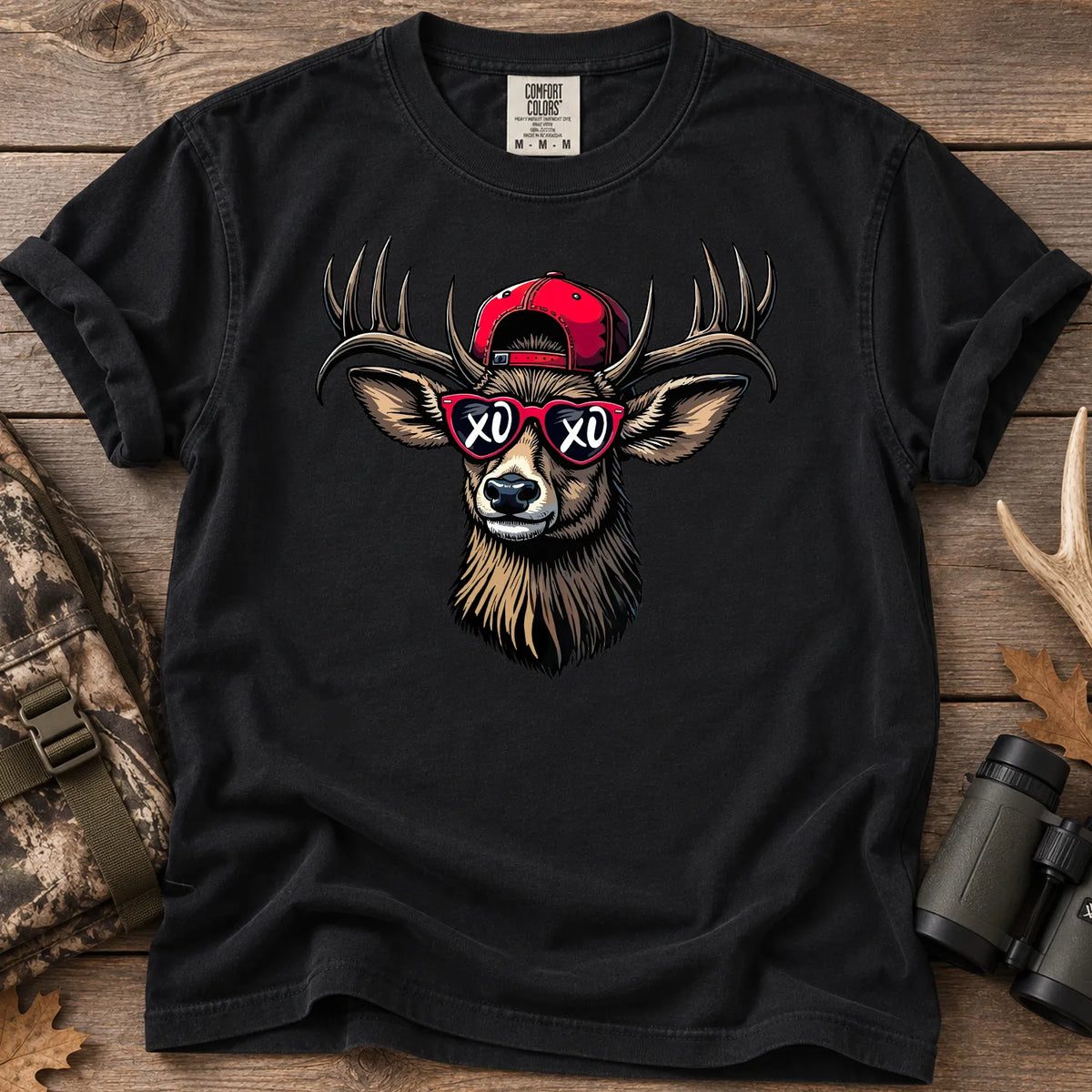 Valentine Buck Sunglasses T-Shirt in Black