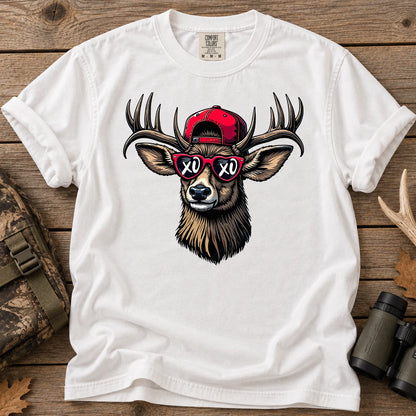 Valentine Buck Sunglasses T-Shirt in White