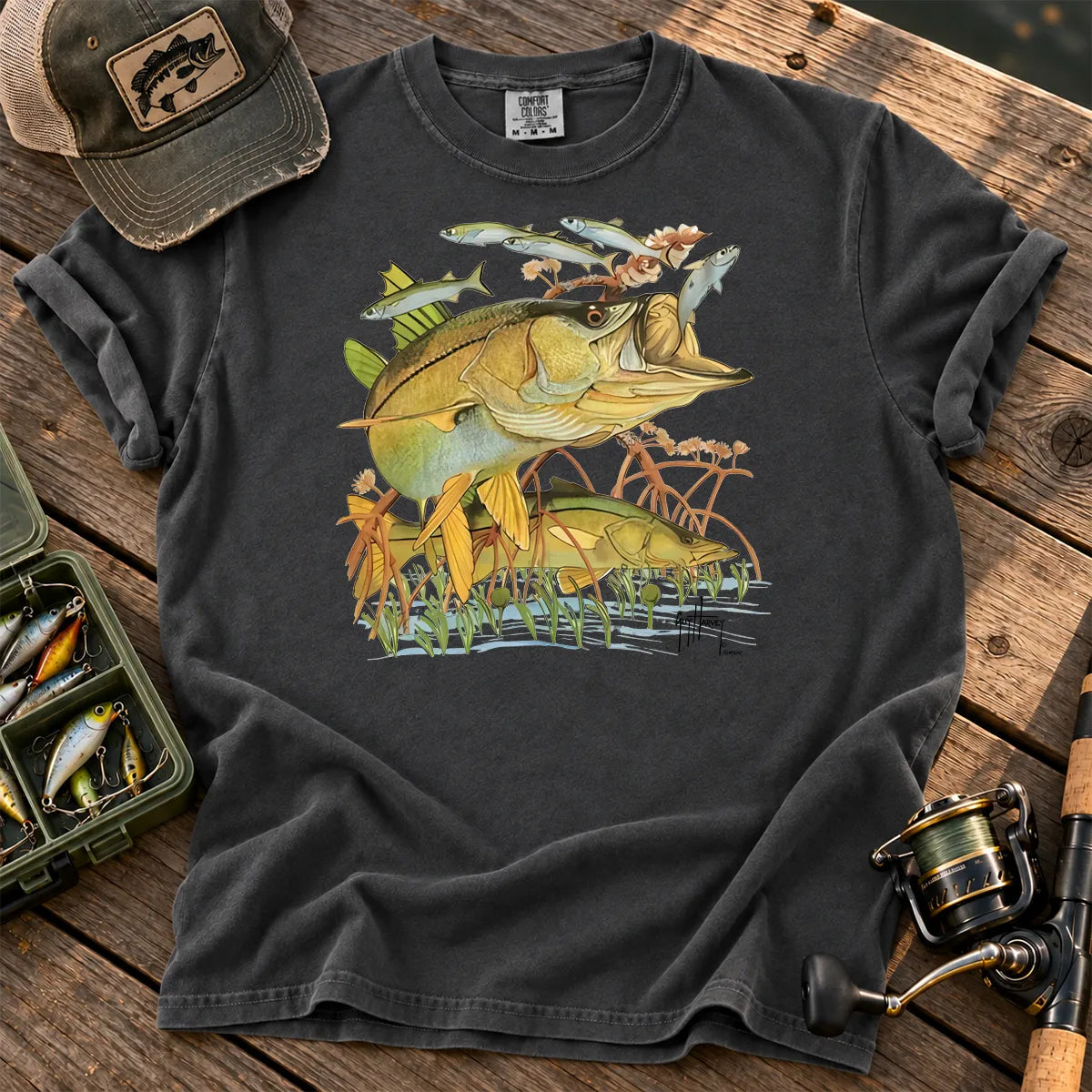 Vintage Bass Collage T-Shirt in Pepper