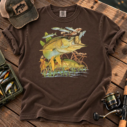 Vintage Bass Collage T-Shirt in Espresso