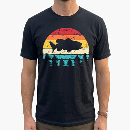 Vintage Bass Fishing T-Shirt lifestyle mockup
