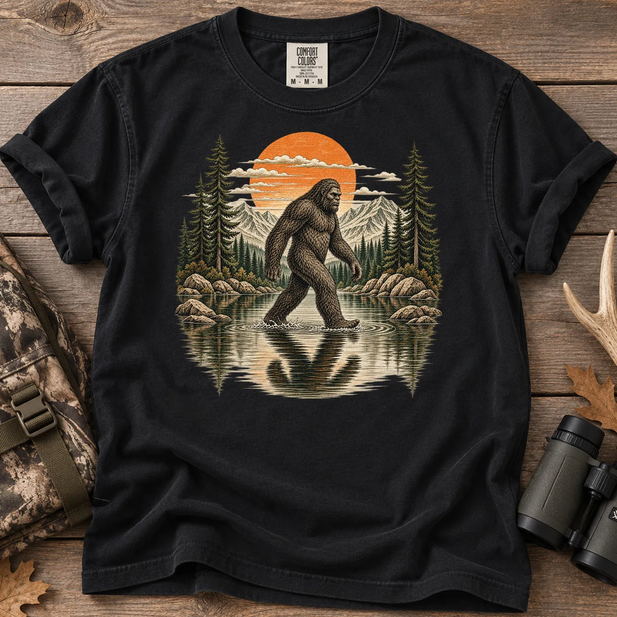 Vintage Bigfoot River T-Shirt in Black