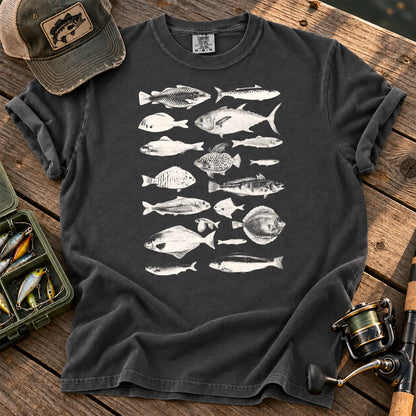 Vintage Fish Species T-Shirt in Pepper