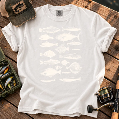 Vintage Fish Species T-Shirt in White