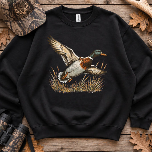 Vintage Flying Mallard Sweatshirt in Black