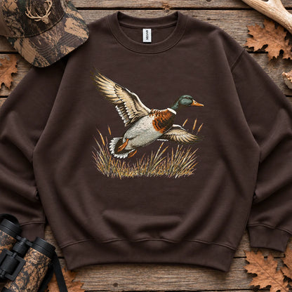 Vintage Flying Mallard Sweatshirt in Dark Chocolate