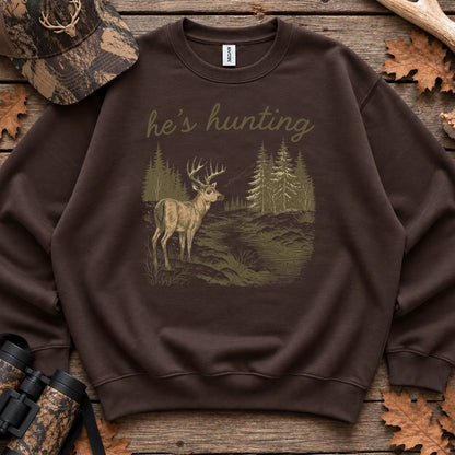 Vintage Hes Hunting Deer Sweatshirt in Dark Chocolate