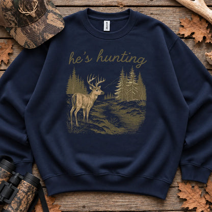 Vintage Hes Hunting Deer Sweatshirt in Navy