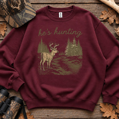 Vintage Hes Hunting Deer Sweatshirt in Maroon