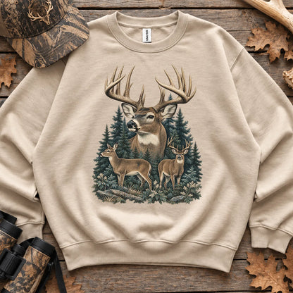 Vintage Whitetail Deer Family Sweatshirt in Sand