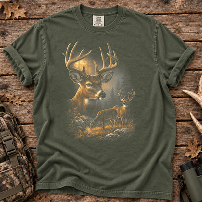 Vintage Whitetail Deer T-Shirt in Moss