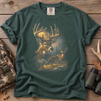 Vintage Whitetail Deer T-Shirt Blue Spruce - Front