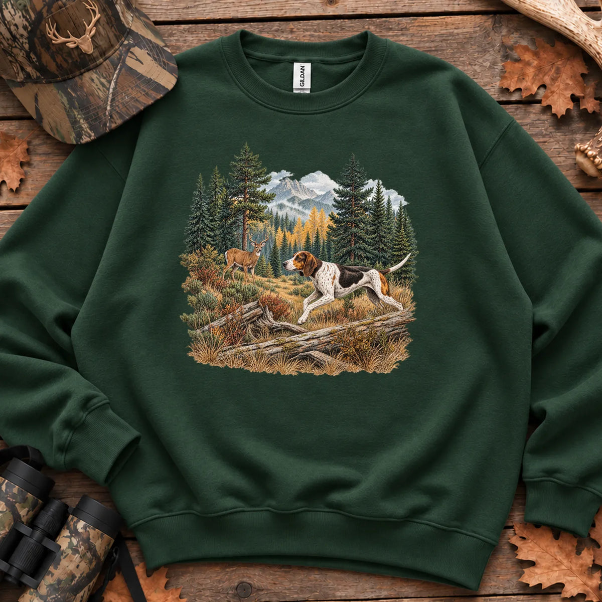 Walker Hound Running Sweatshirt in Forest Green