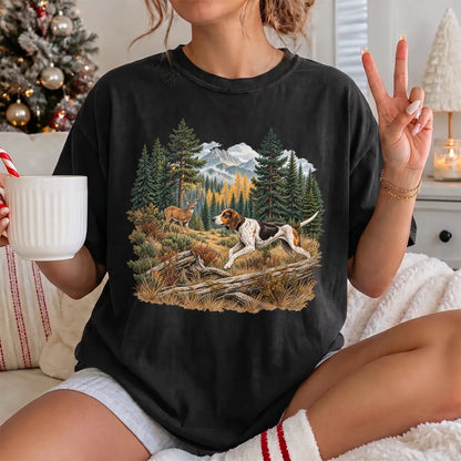 Walker Hound Running T-Shirt Women model in Black