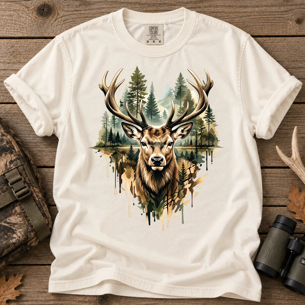 Watercolor Deer T-Shirt in Ivory